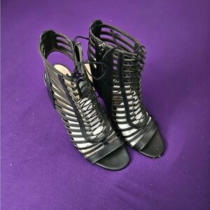 Via Spiga Black Strappy Heels